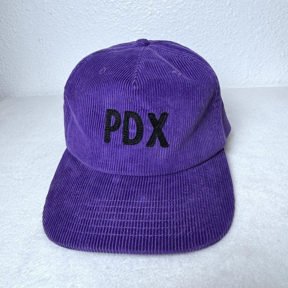 Portland Gear Corduroy Hat Purple‎ Black PDX Adjustable Strapback Cap Oregon